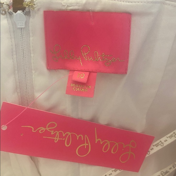 Lilly Pulitzer Addison dress pink tropics seersucker NWT size 10 - Picture 4 of 5